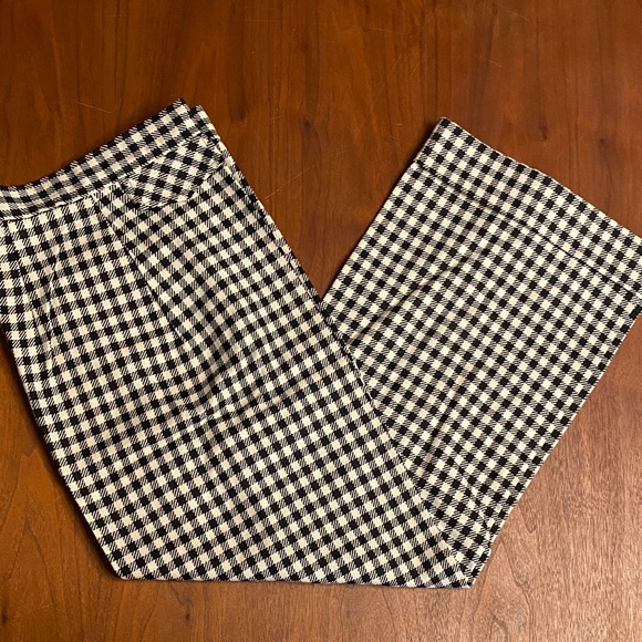 Vintage Black & White Plaid High Rise Wide Leg Pants - Picture 2 of 5